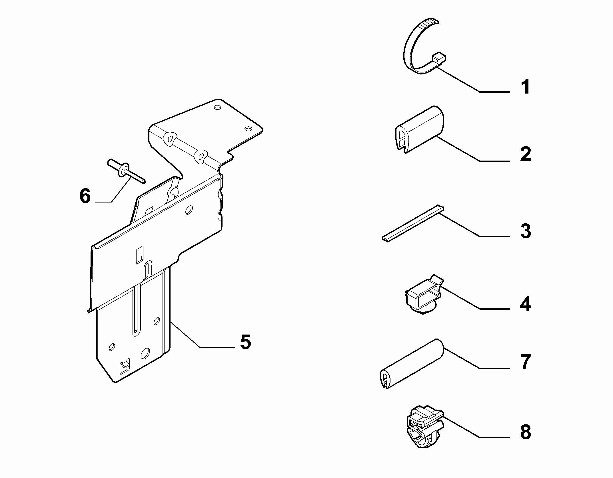 55527-020 DASHBOARD CABLE SET FASTENERS