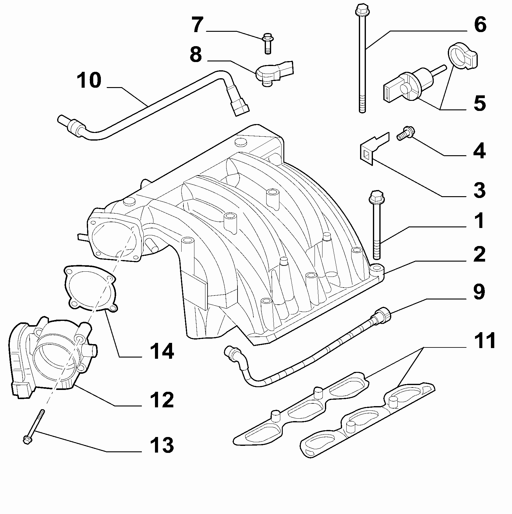 10255-010 INTAKE MANIFOLD AND BUTTERFLY CLIPS