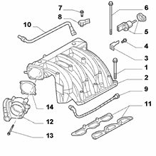 10255-010 INTAKE MANIFOLD AND BUTTERFLY CLIPS