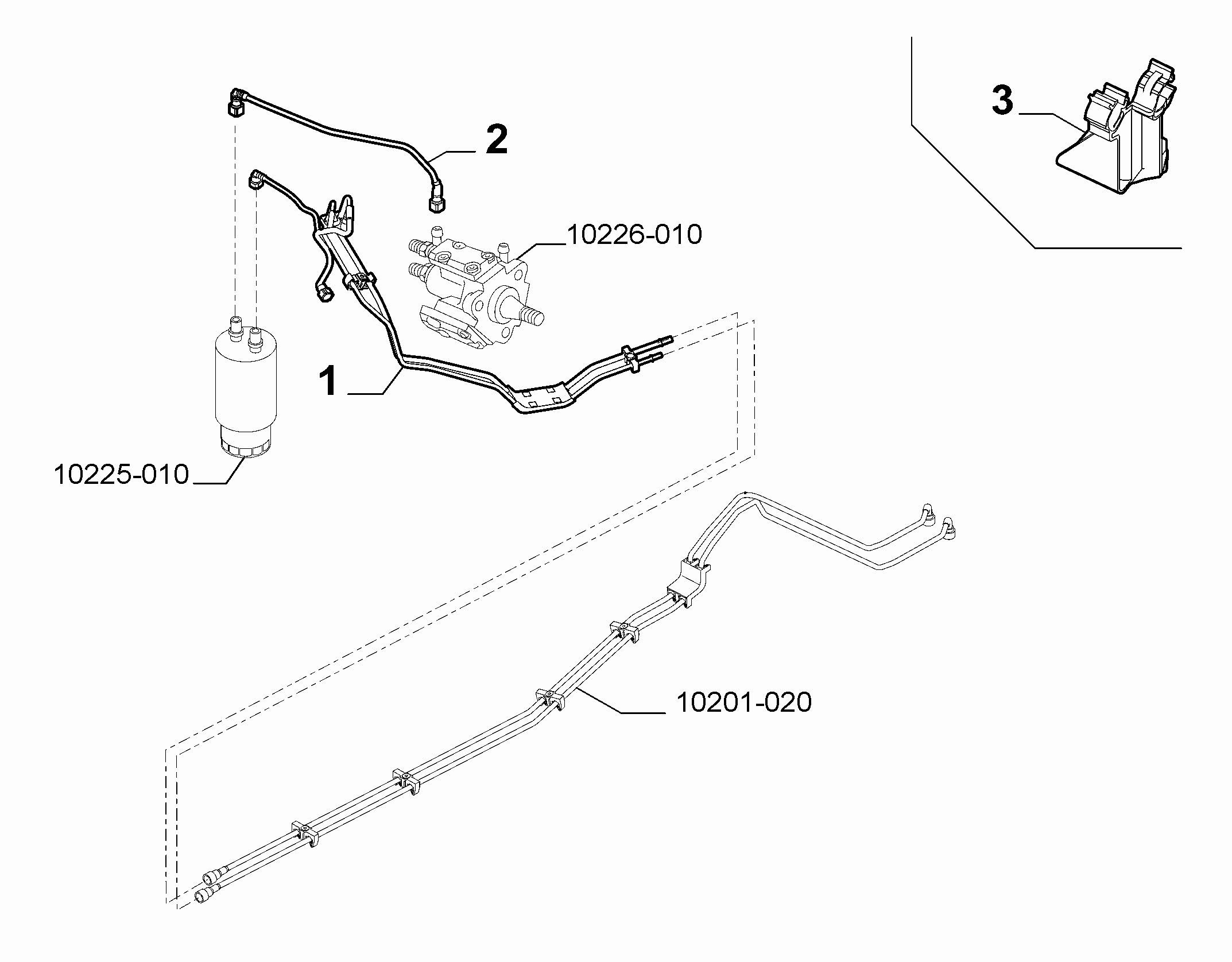 10201-030 ENGINE WELL FUEL PIPES