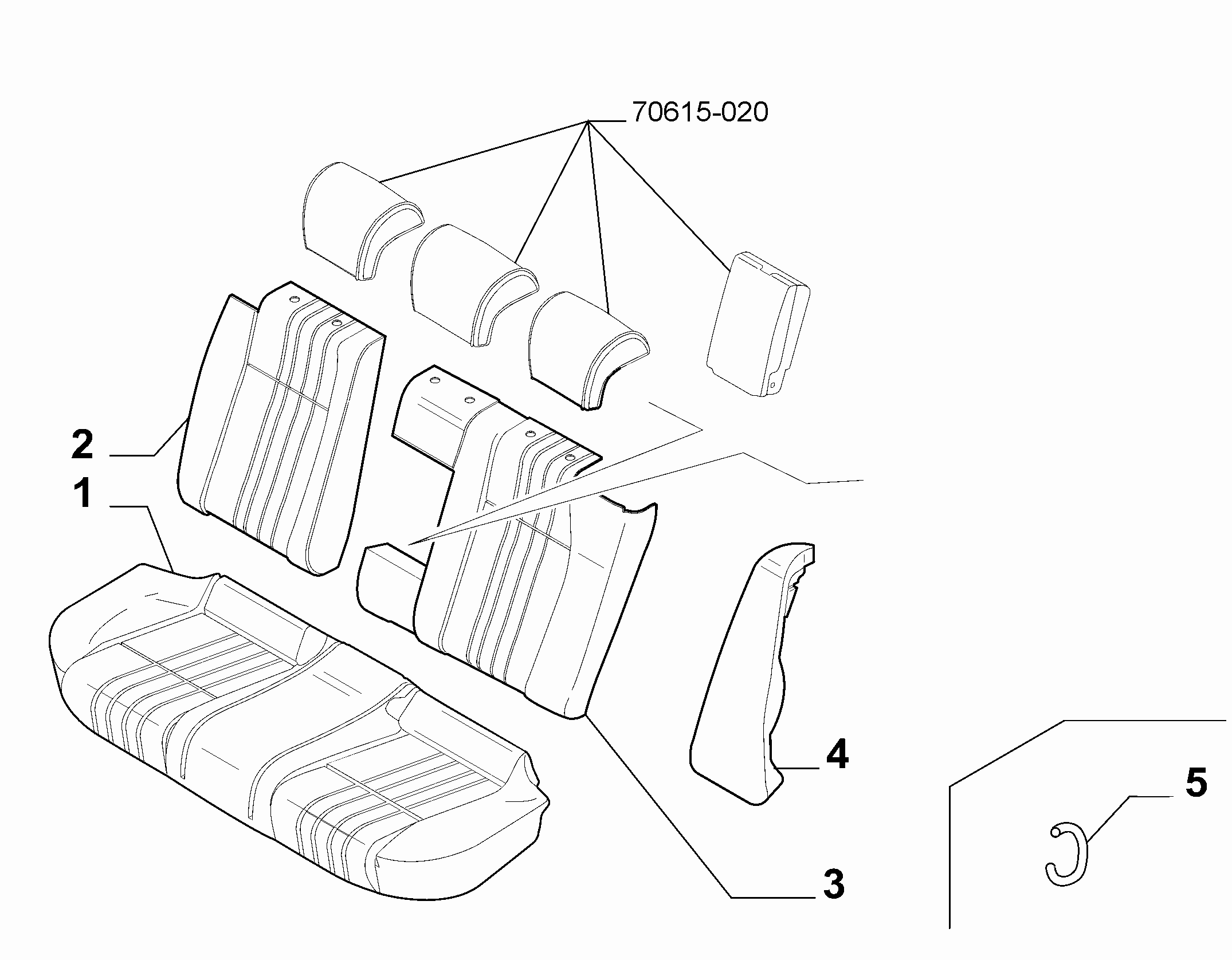 70615-010 REAR SEAT LINING 