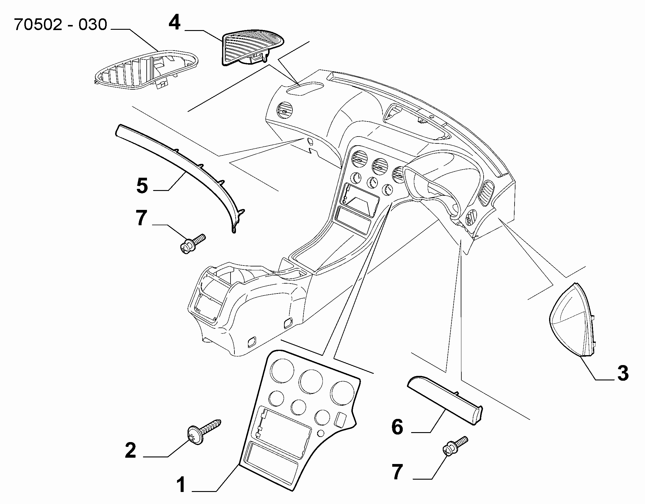 70502-020 DASHBOARD INSTRUMENT HOLDER DIALS