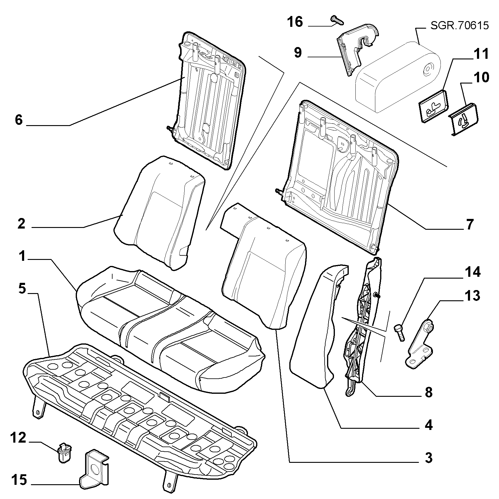 70613/01 REAR SEAT