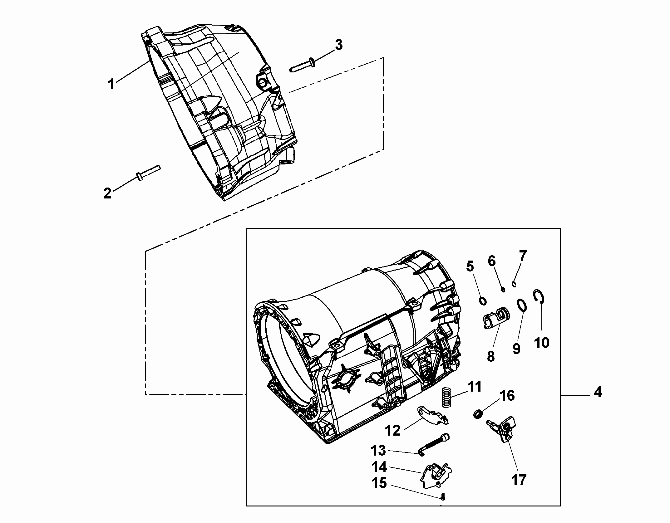 21201-030 AUTOMATIC TRANSMISSION CASE AND COVERS