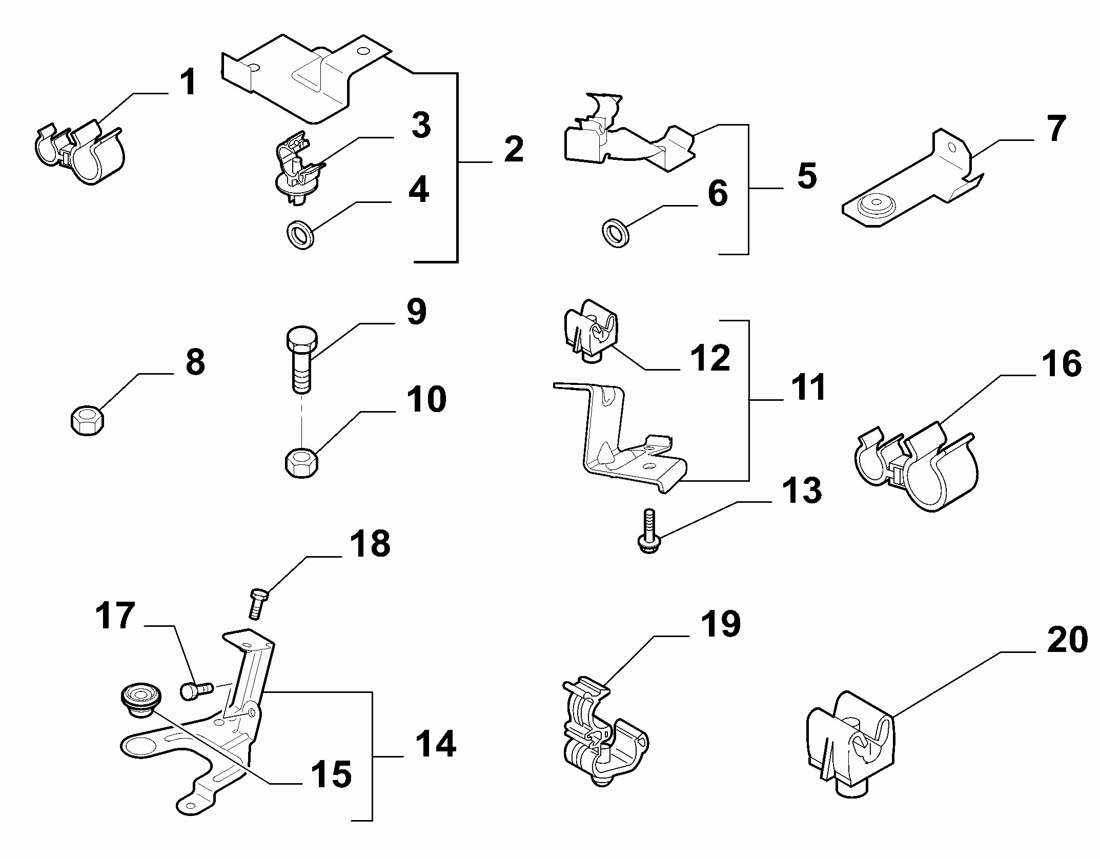41207-040 HYDRAULIC SYSTEM CLAMPS