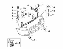 70727-020 REAR BUMPER CLAMPS