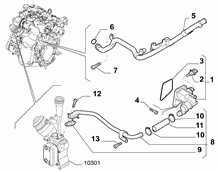 10402-020 THERMOSTAT AND WATER PIPES