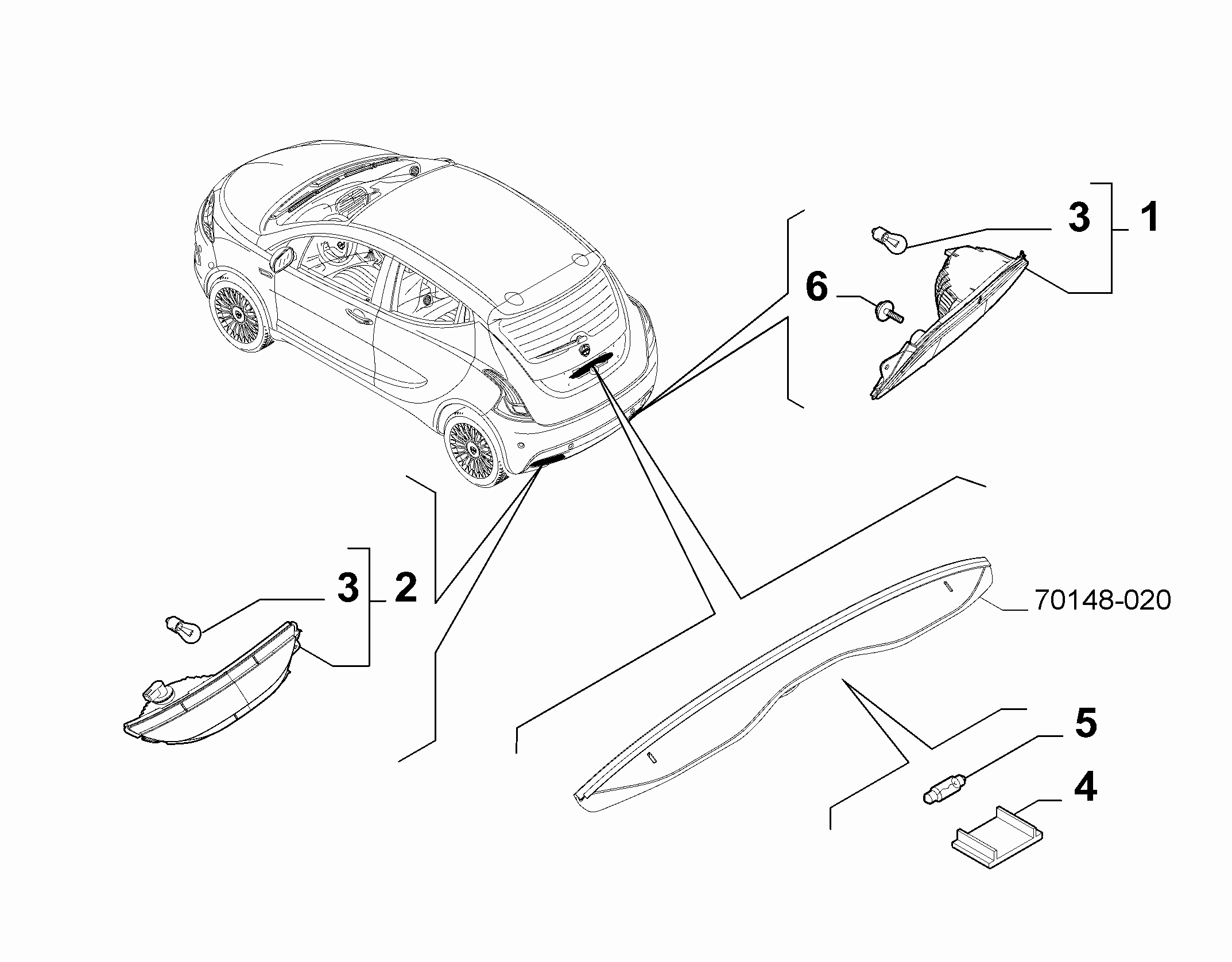 55401-040 REVERSE FOG TAIL LAMP