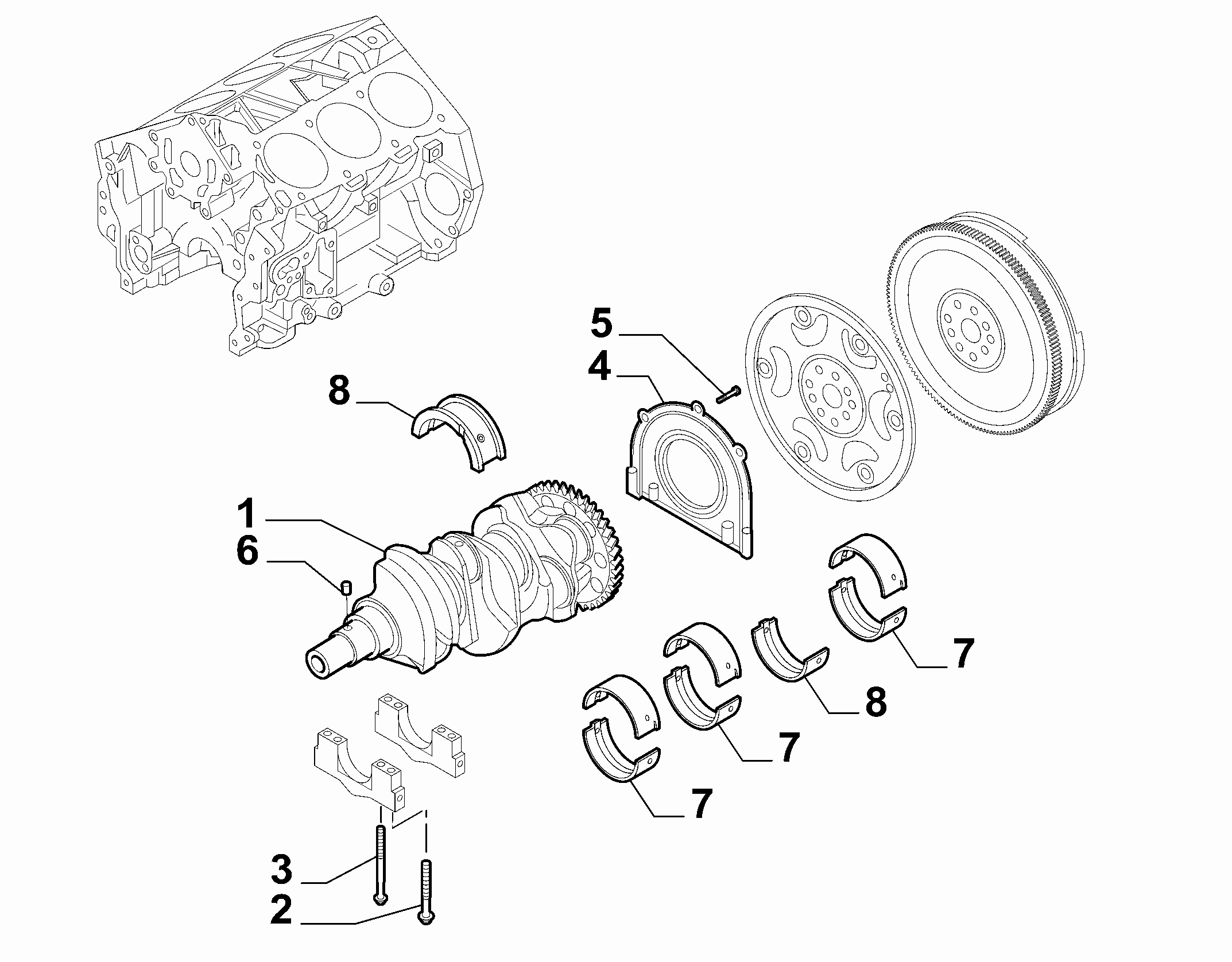 10103-010 ENGINE SHAFT AND HALF BEARING