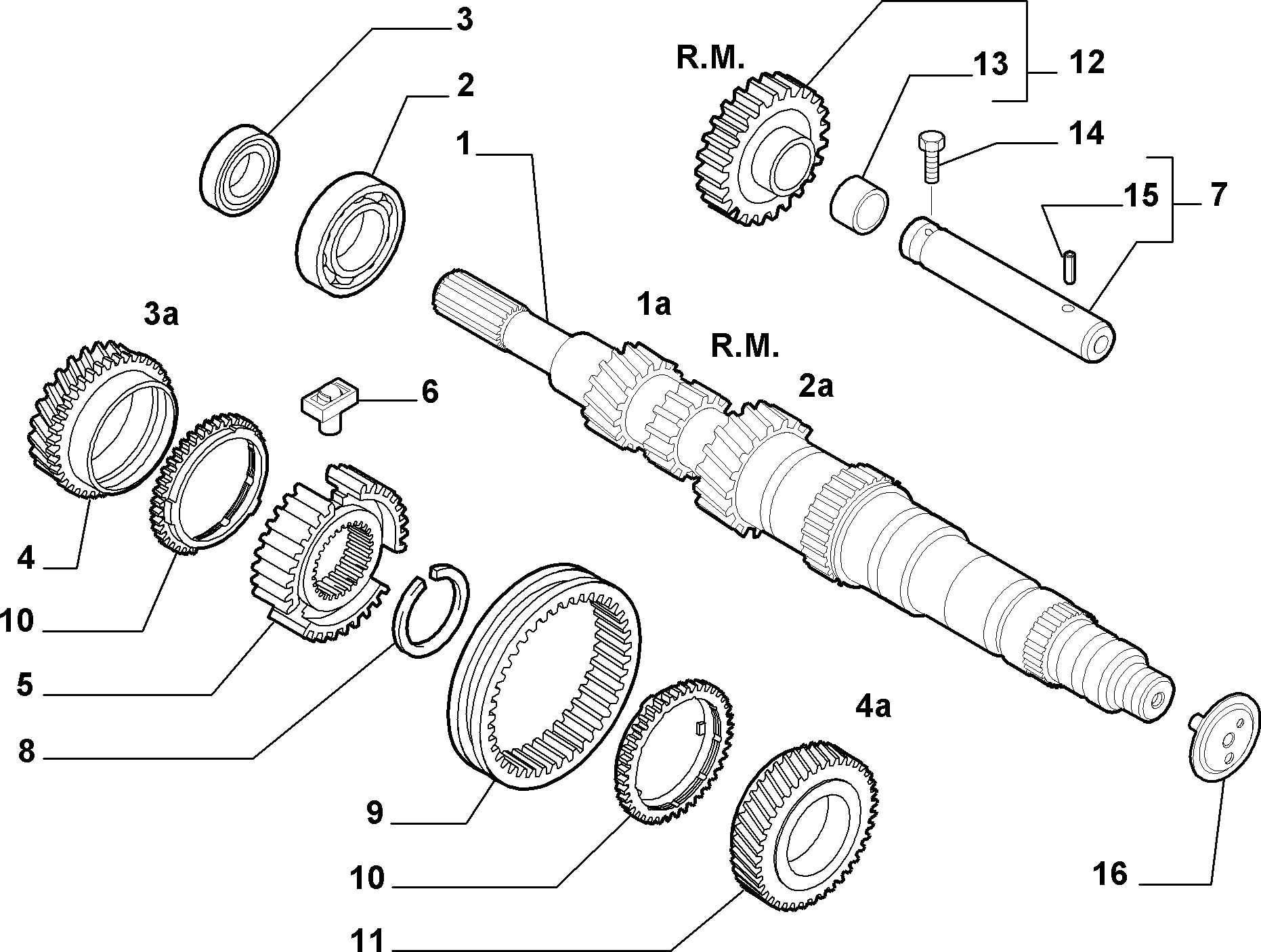 21215-010 PRIMARY SHAFT AND GEAR LEAD