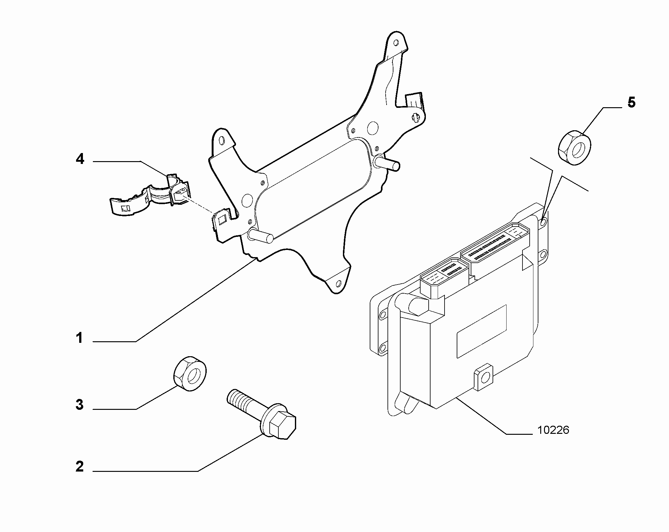 10225-020 INJECTION ECU AND ENGINE HARNESS FASTENERS