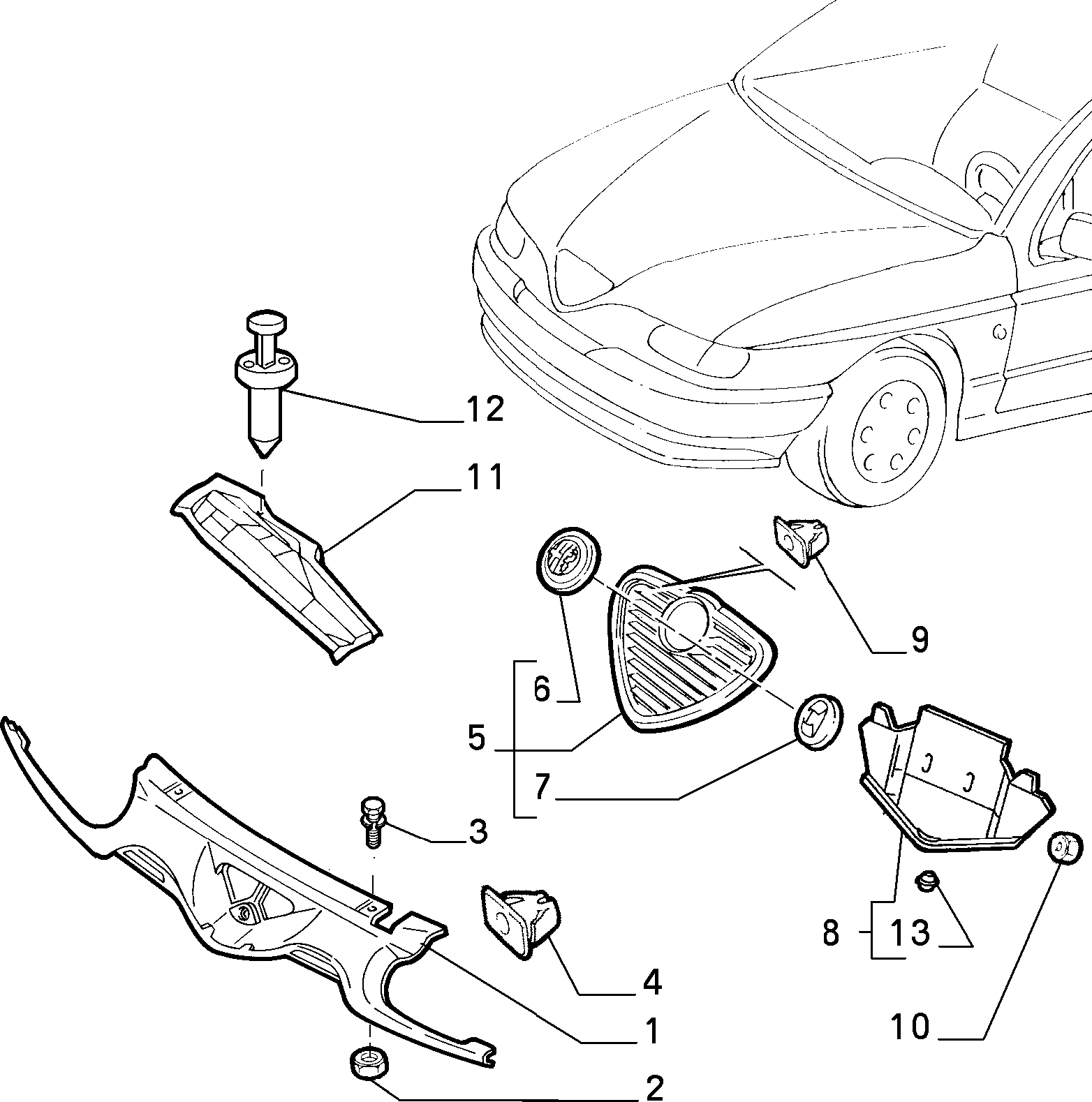 70722/00 РЕШЕТКА РАДИАТОРА