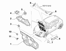 70522-010 BONNET AND ENGINE PADDING AND INSULATION