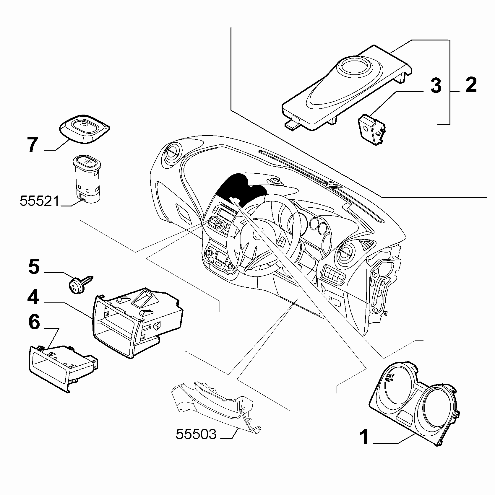 70502-020 DASHBOARD INSTRUMENT HOLDER DIALS