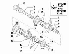 21215-031 UPPER SECONDARY SHAFT AND GEAR LEAD