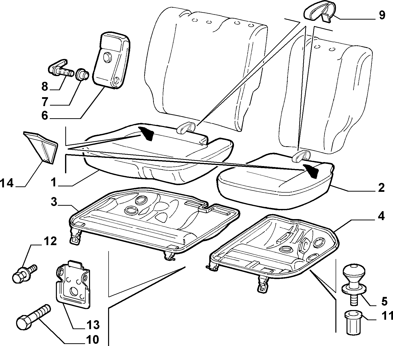 70613/00 REAR SEAT 