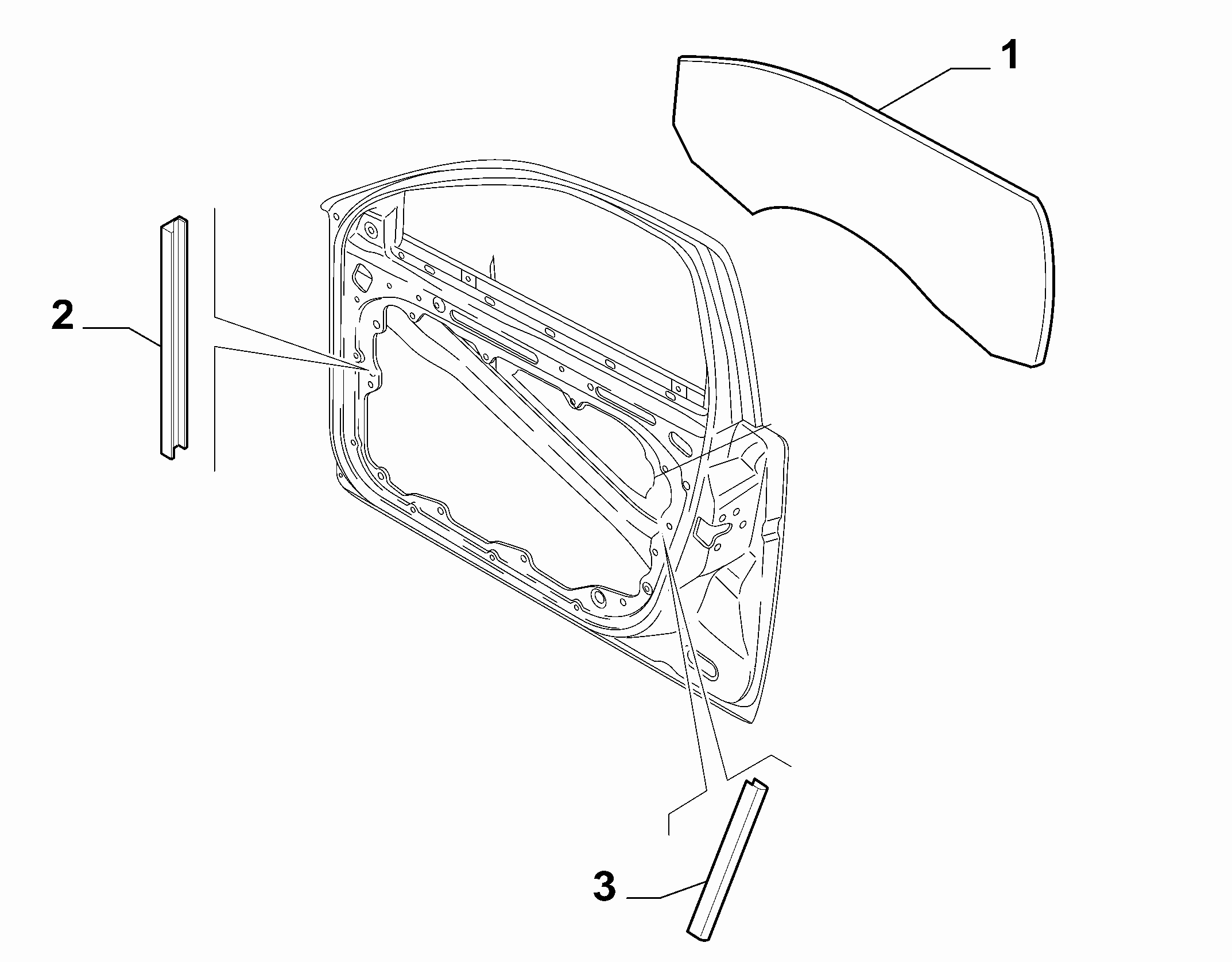 70129-030 FRONT WINDOW AND CHANNEL