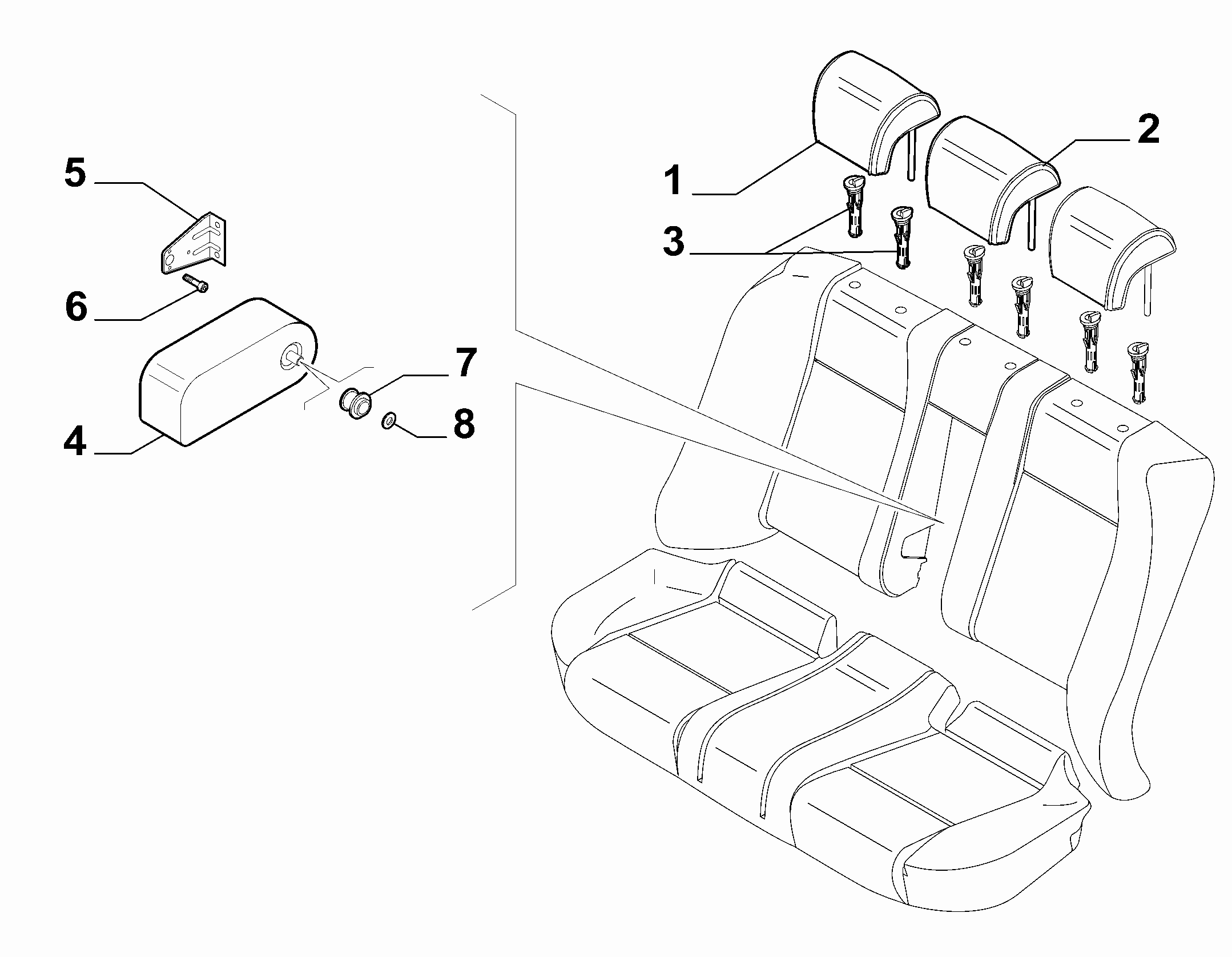 70613-050 REAR SEAT HEAD REST