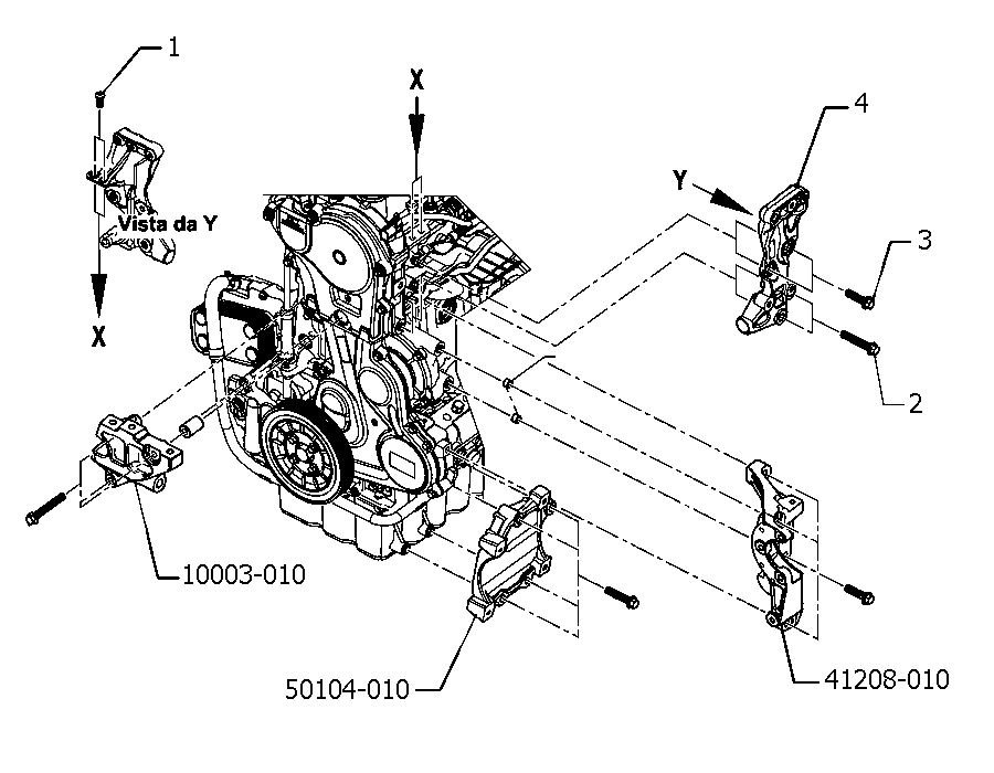 55301-010 ALTERNATOR AND MOUNTING