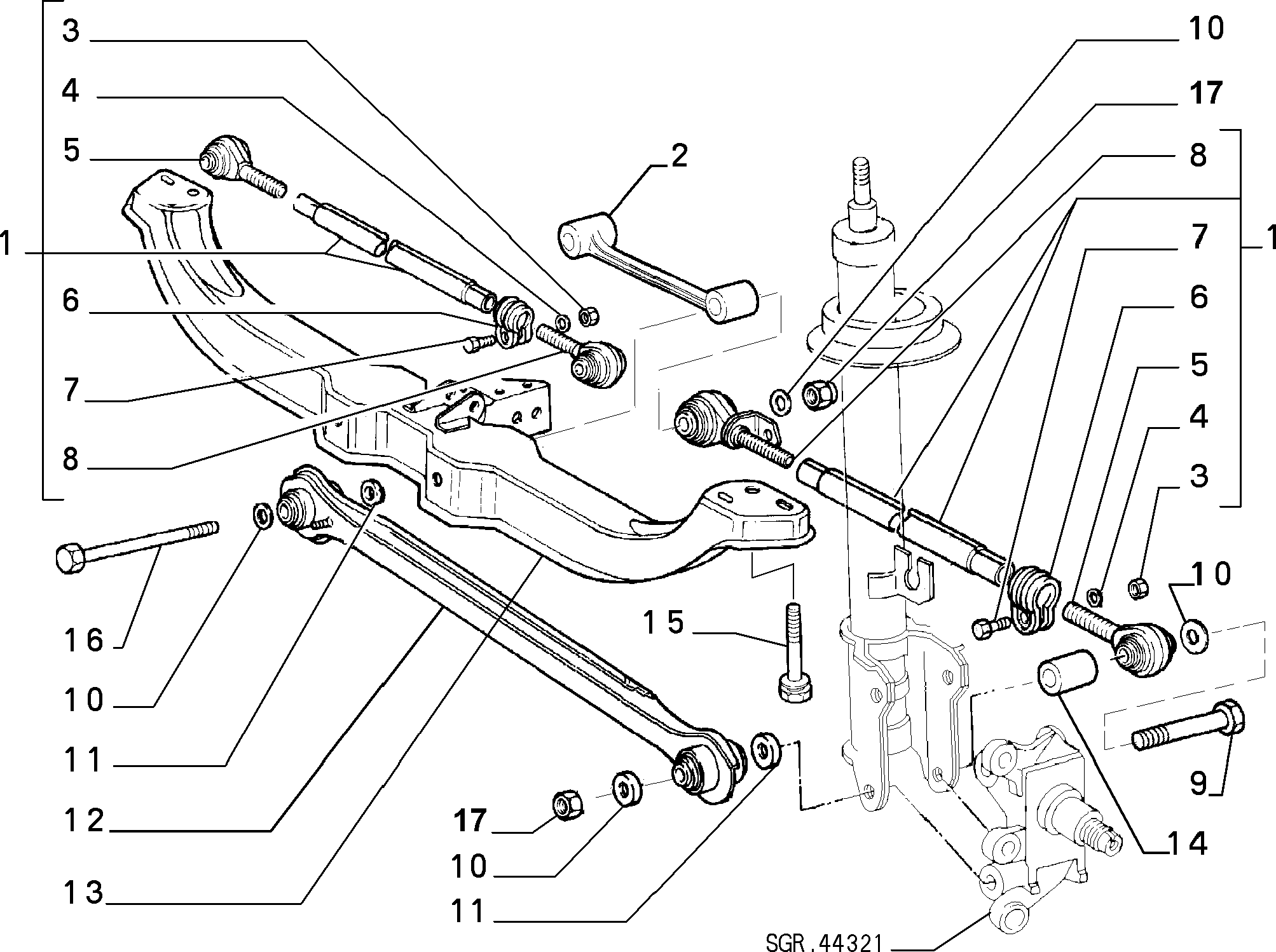 44305/00 ЗАДНИЕ ПОДВЕСКИ 