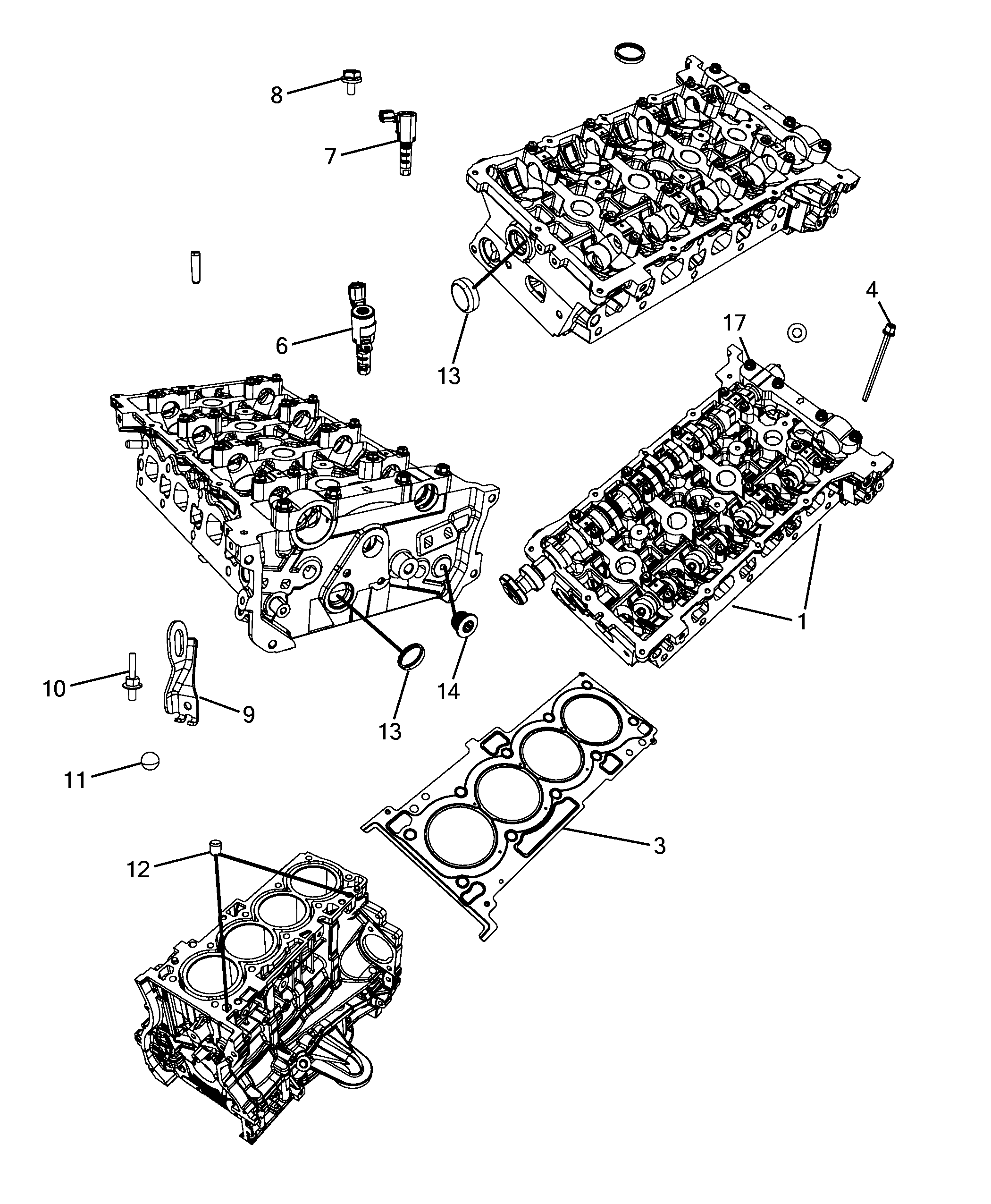 10101-020 CYLINDER HEAD AND GASKETS