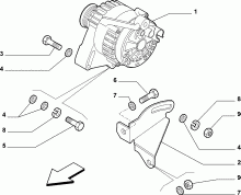 55301-010 ALTERNATOR AND MOUNTING