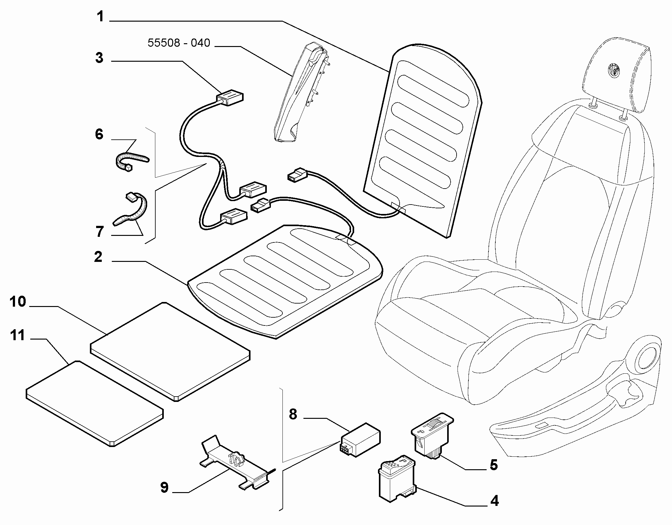 70601-040 ELECTRIC FRONT SEAT DEVICES