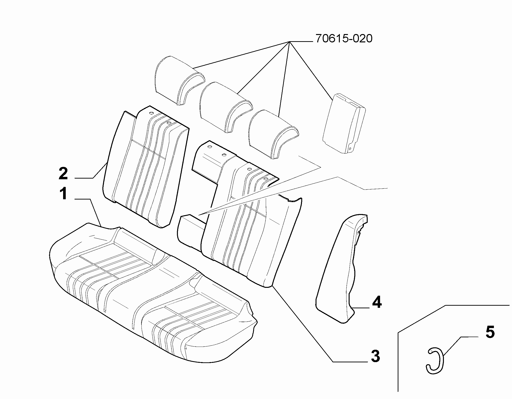70615-010 REAR SEAT LINING 