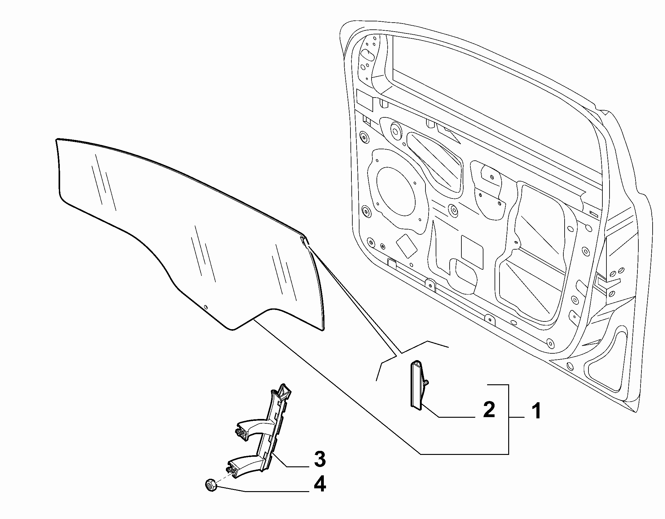 70129-030 FRONT WINDOW AND CHANNEL