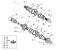 21215-031 UPPER SECONDARY SHAFT AND GEAR LEAD