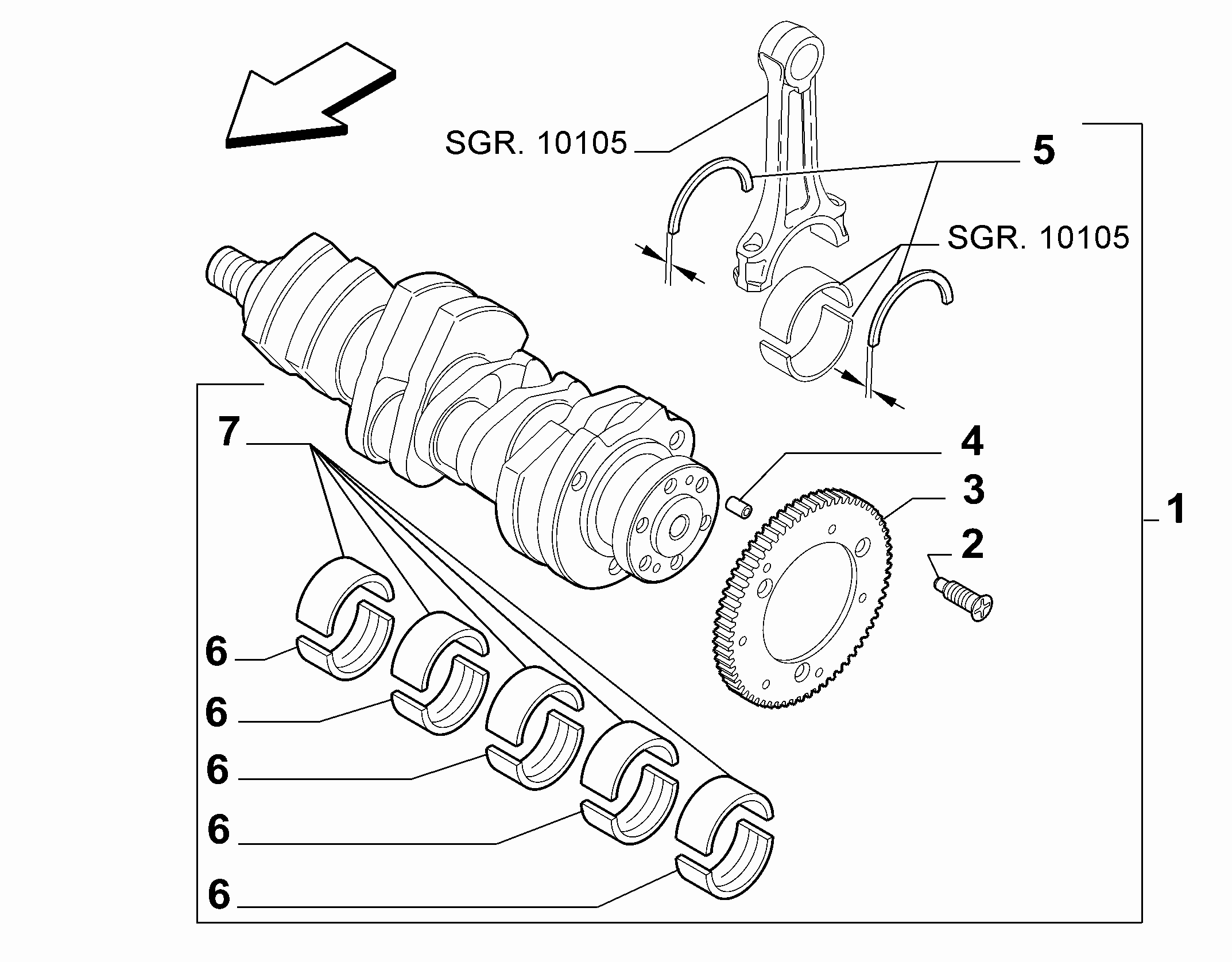 10103-010 ENGINE SHAFT AND HALF BEARING