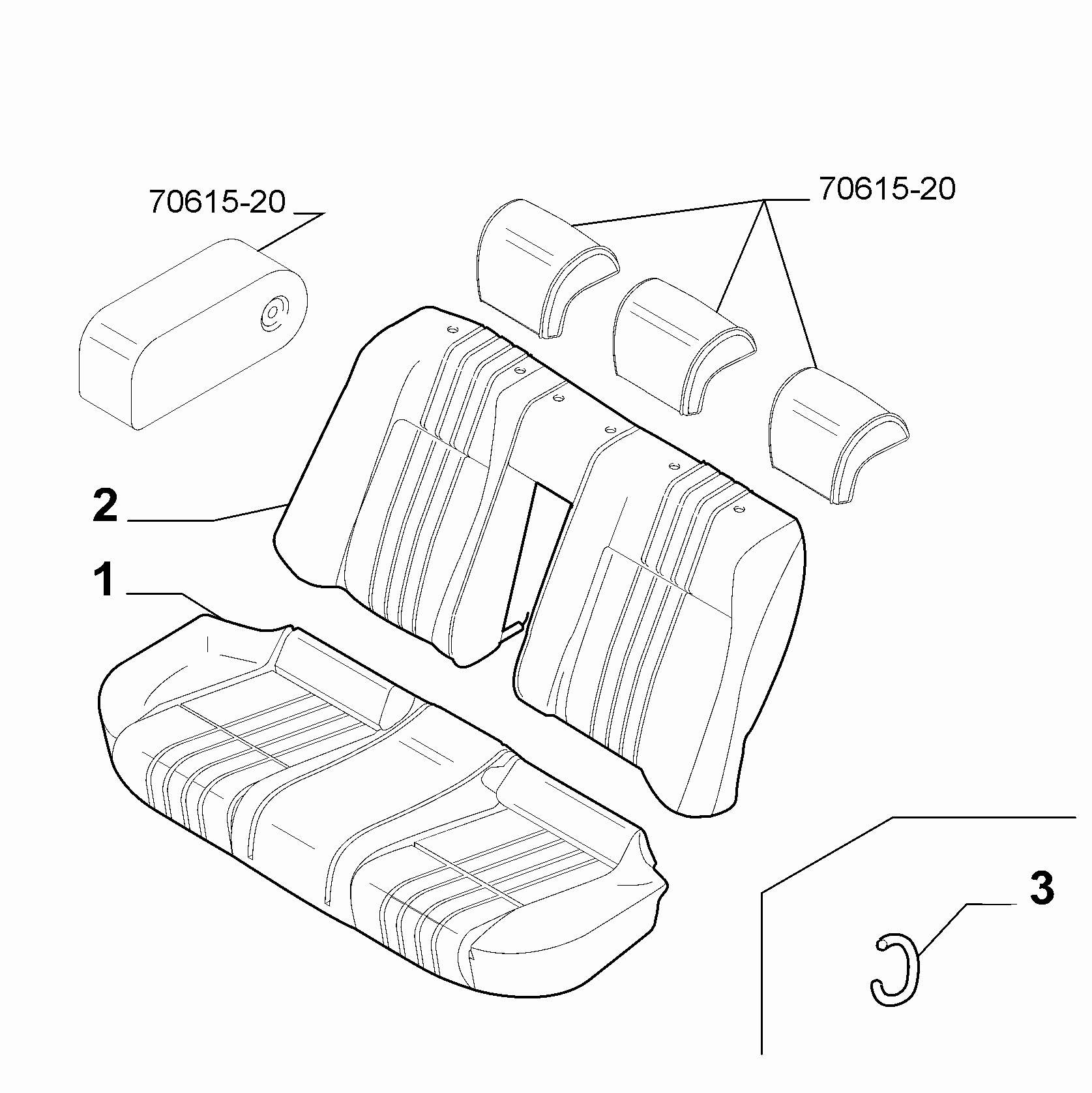 70615-010 REAR SEAT LINING 