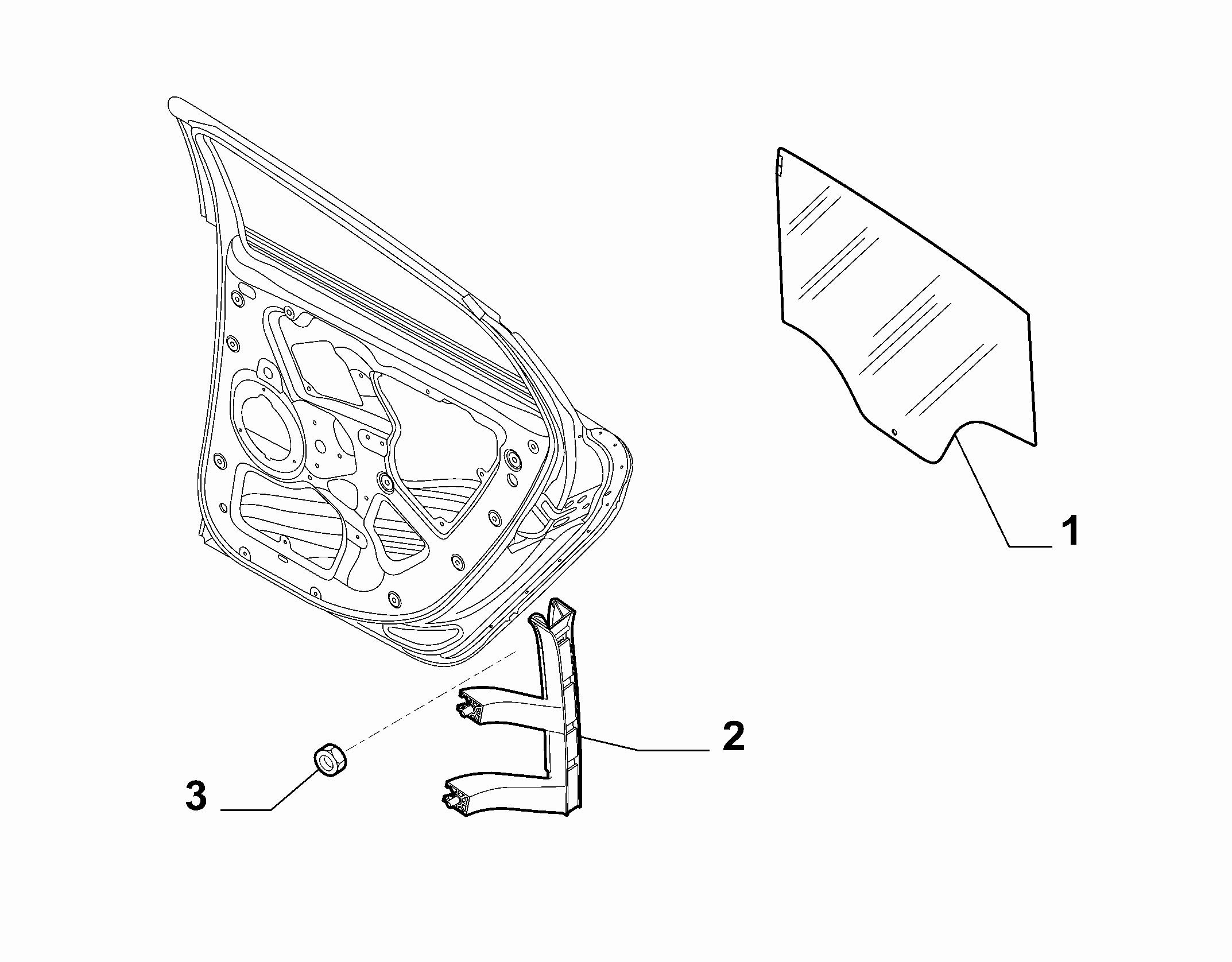 70136-030 REAR WINDOW AND CHANNEL RUNNER