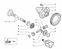21220-020 CROWN WHEEL AND HALF CRANKSHAFT