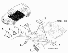 70521-030 PASSENGER COMPARTMENT MAT FASTENERS AND ACCESSORIES