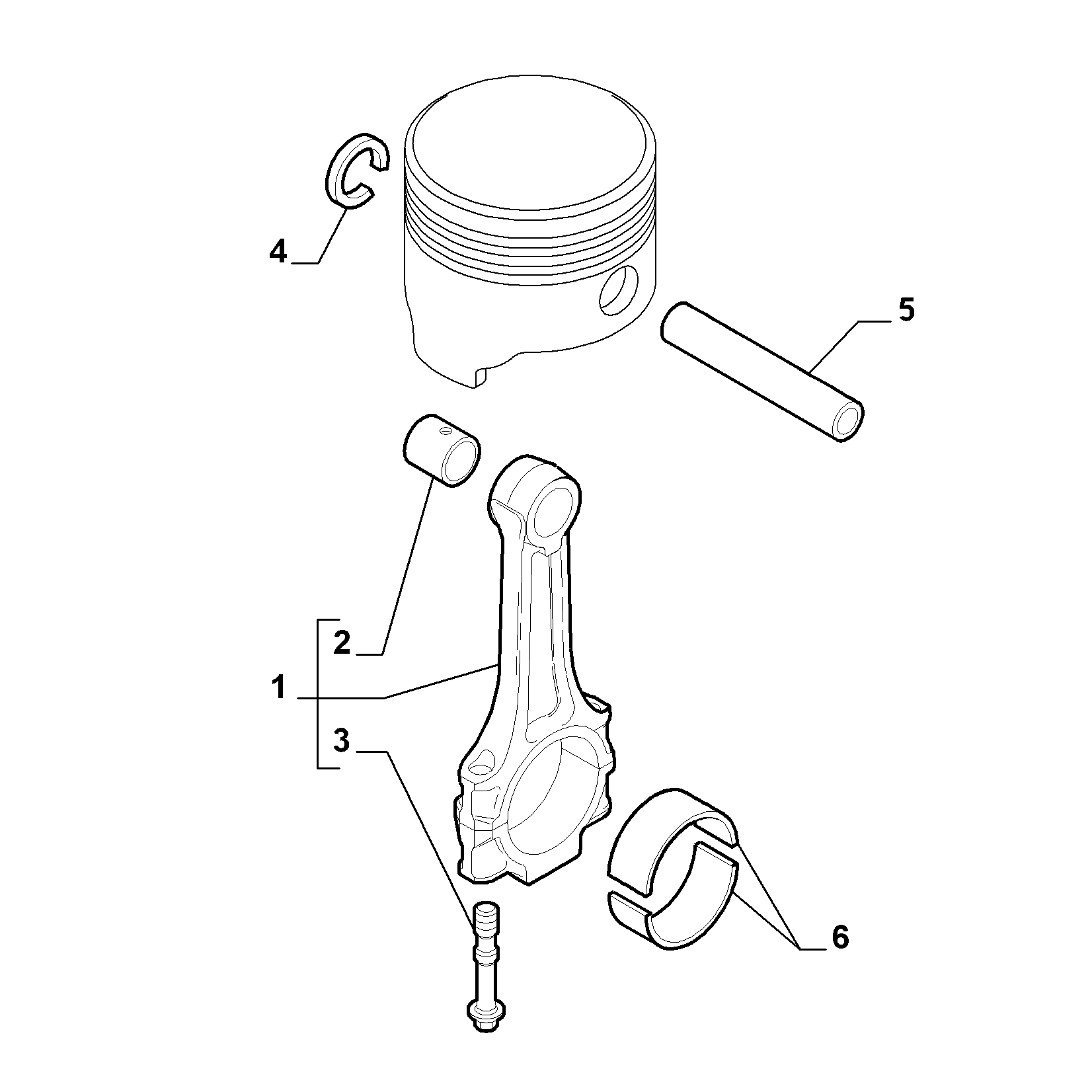 10105-010 COUPLING RODS AND HALF BEARINGS