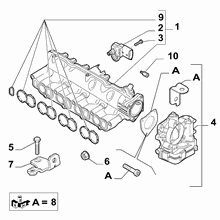 10255-010 INTAKE MANIFOLD AND BUTTERFLY CLIPS