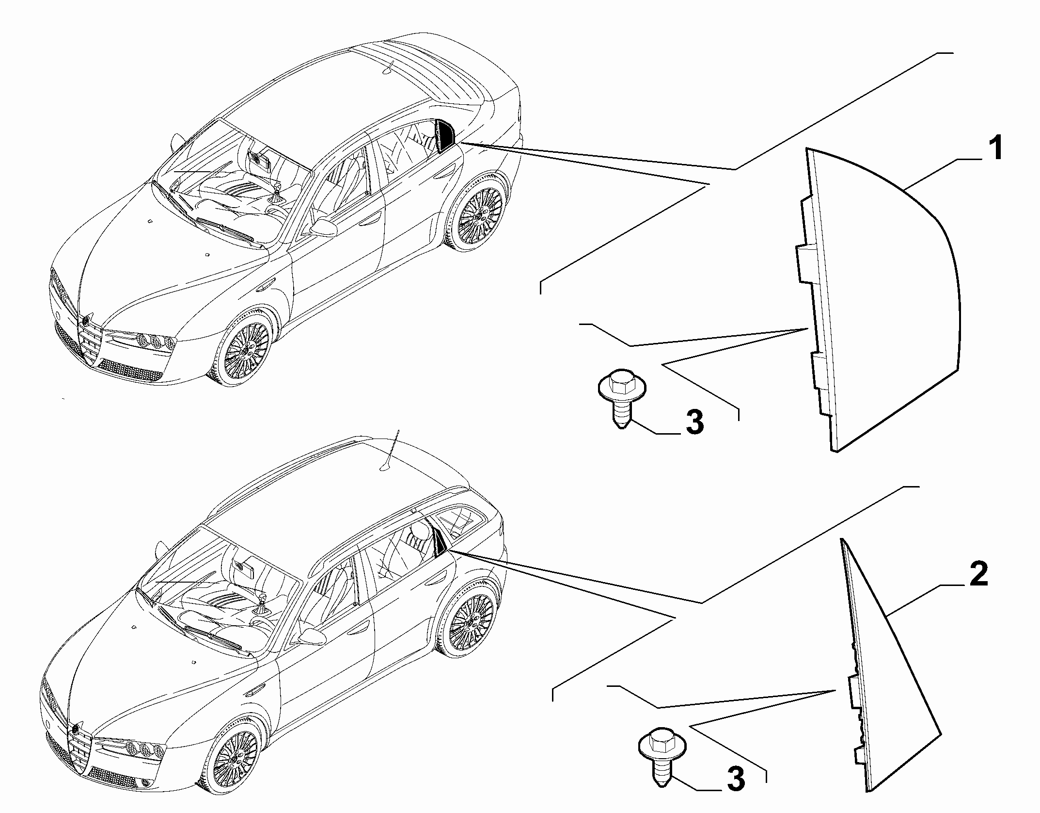 70712-060 DOOR AREA AND OUTER SIDE MOULDINGS (PILLARS EXCLUDED)