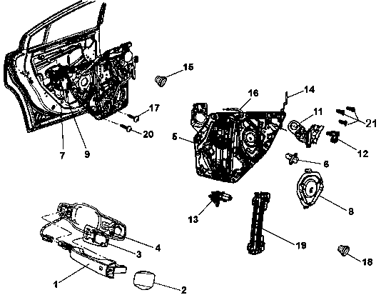 70136-015 REAR SIDE DOOR PARTS