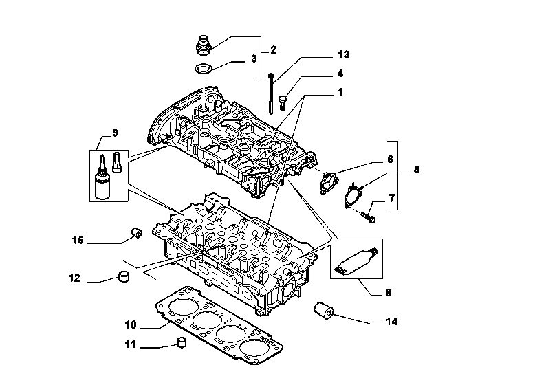 10101-020 CYLINDER HEAD AND GASKETS