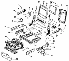 70613-055 SECOND ROW REAR SEAT FRAMES