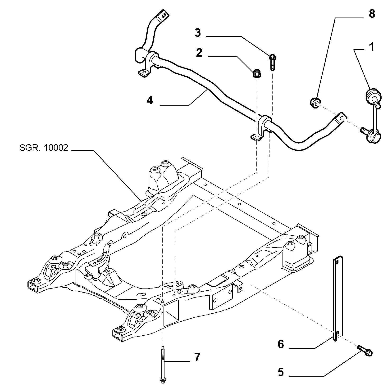 44301-030 CROSS ARM AND TORSION BAR
