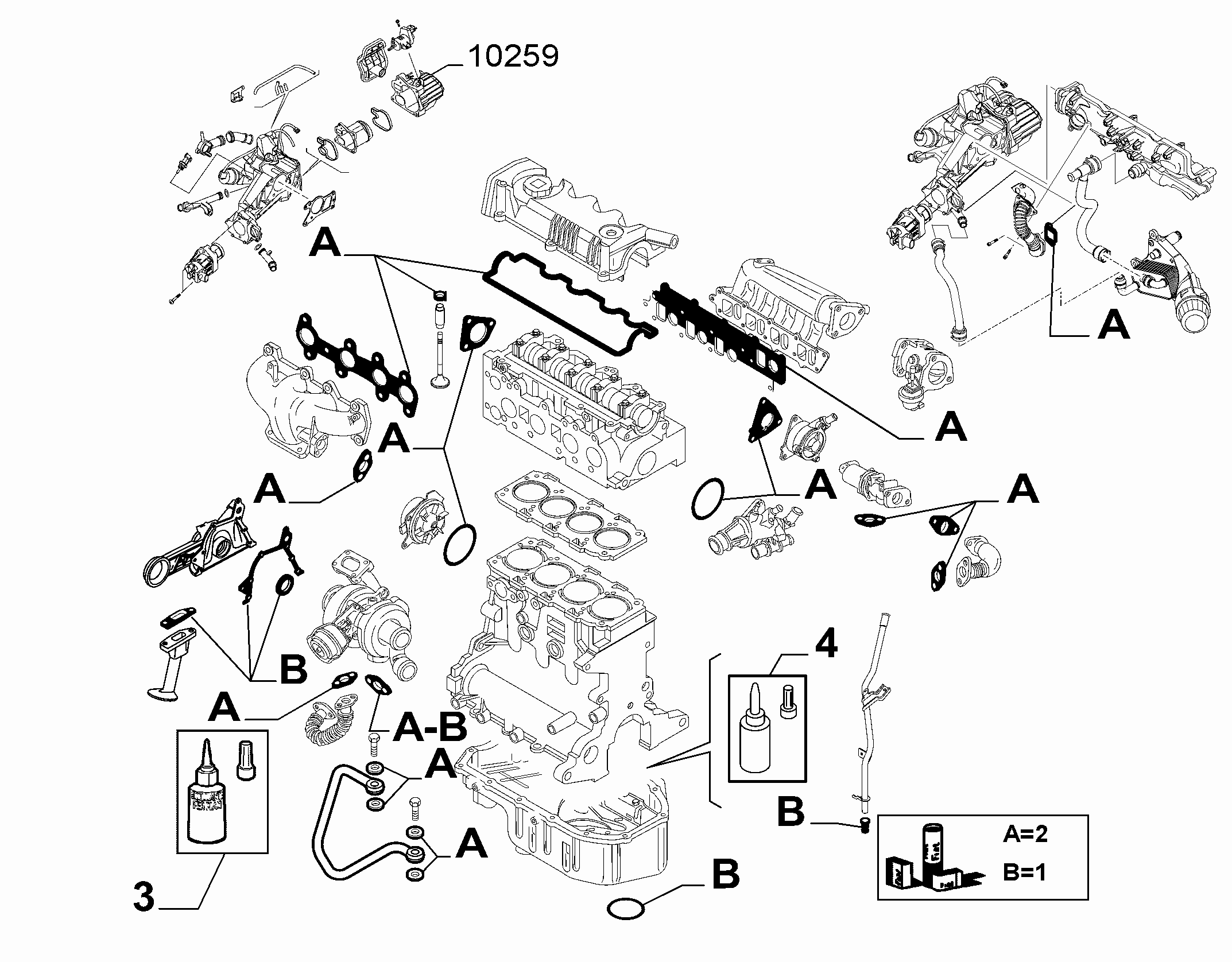 10101-050 GASKET KIT, HEAD AND CRANKCASE
