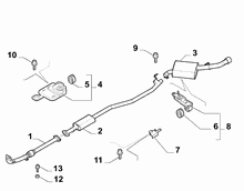 10258-030 REAR AND CENTRAL PIPES