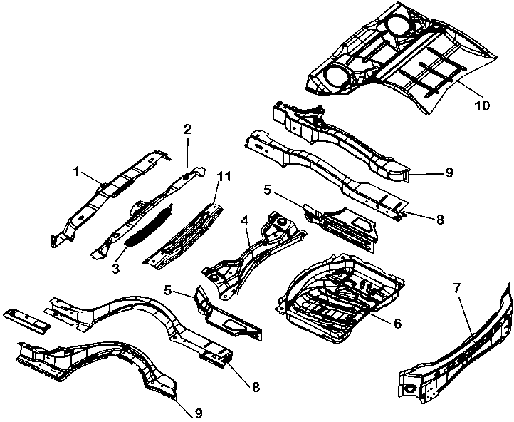 70006-020 REAR FLOOR PANEL