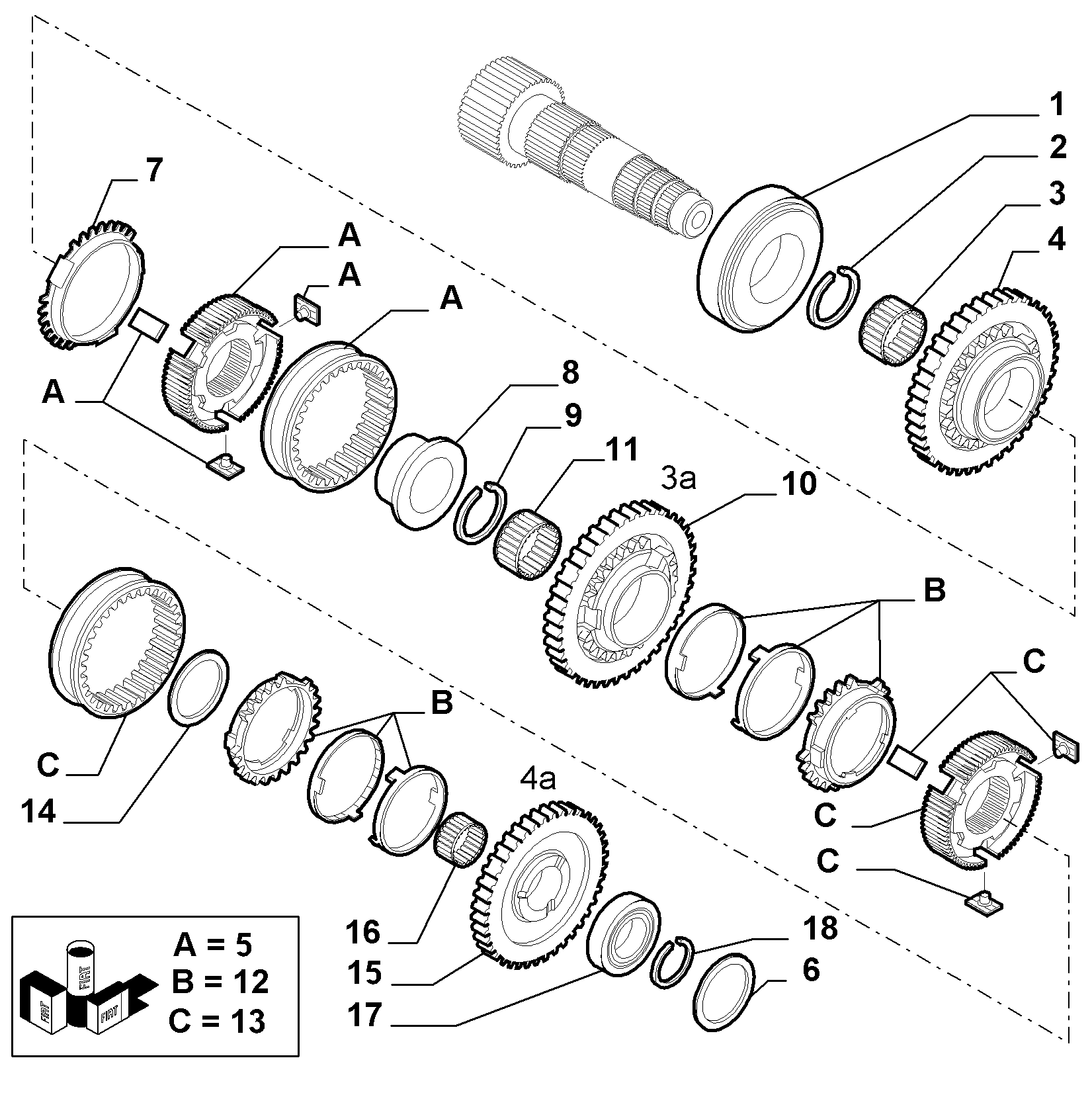 21215-034 SECONDARY UPPER MANIFOLD GEAR SHAFT