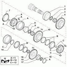21215-034 SECONDARY UPPER MANIFOLD GEAR SHAFT