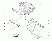 55301-010 ALTERNATOR AND MOUNTING