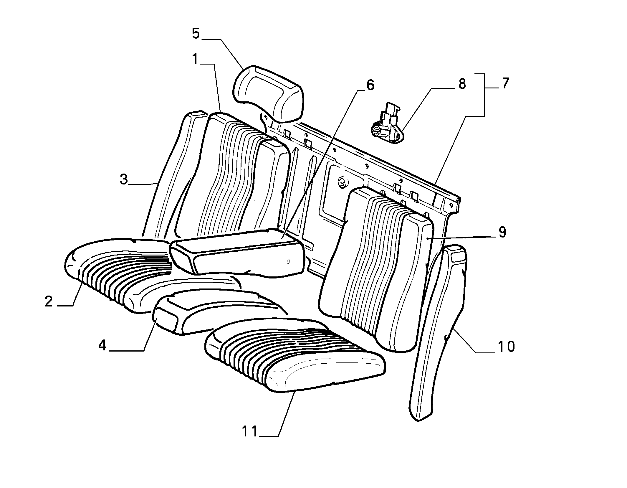 70615/05 REAR SEAT LINING