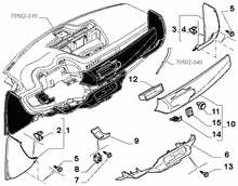 70502-020 DASHBOARD INSTRUMENT HOLDER DIALS